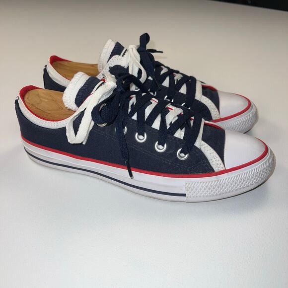 Converse All Star 567039F Red White & Blue Double Upper, Tongue & Laces Size 8 - Picture 1 of 13